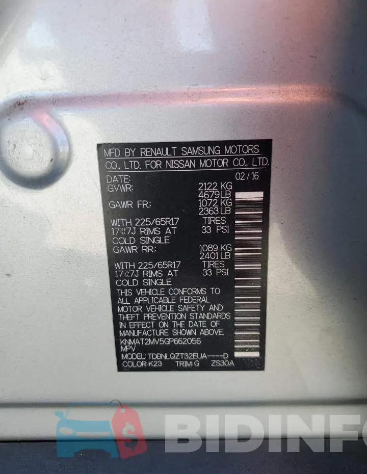 KNMAT2MV5GP662056 Photo# 12