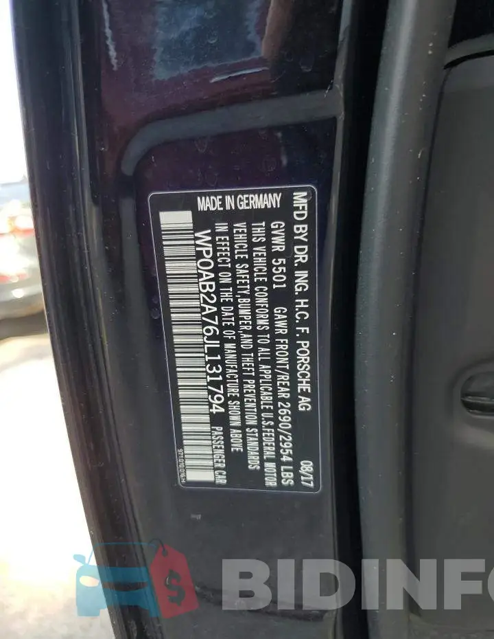 WP0AB2A76JL131794 Photo# 12