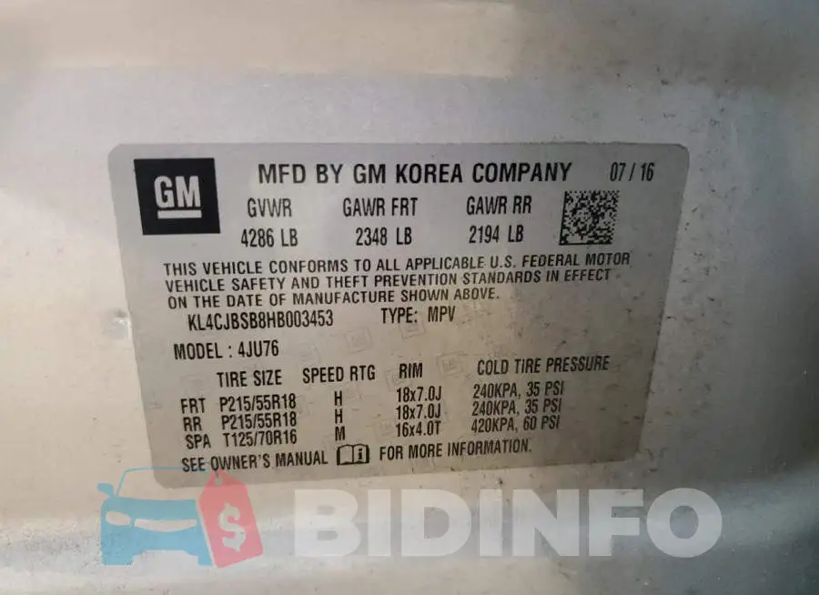 KL4CJBSB8HB003453 Photo# 12