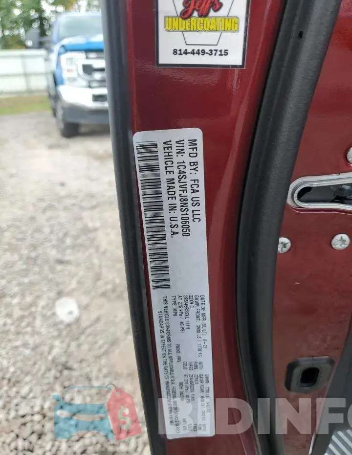 1C4SJVFJ8NS106050 Photo# 14
