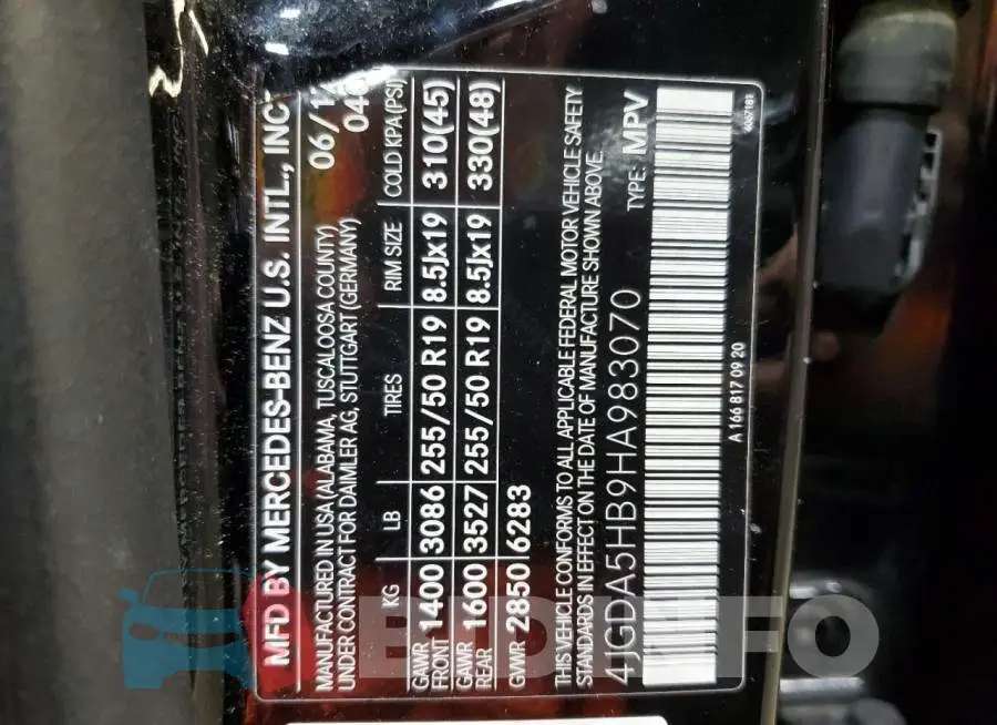 4JGDA5HB9HA983070 Photo# 13