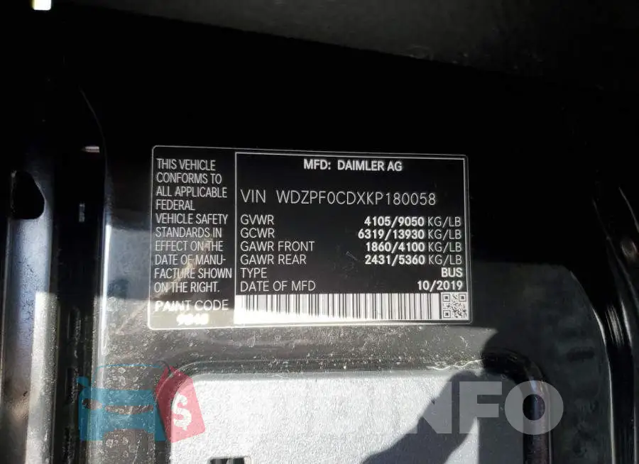 WDZPF0CDXKP180058 Photo# 13