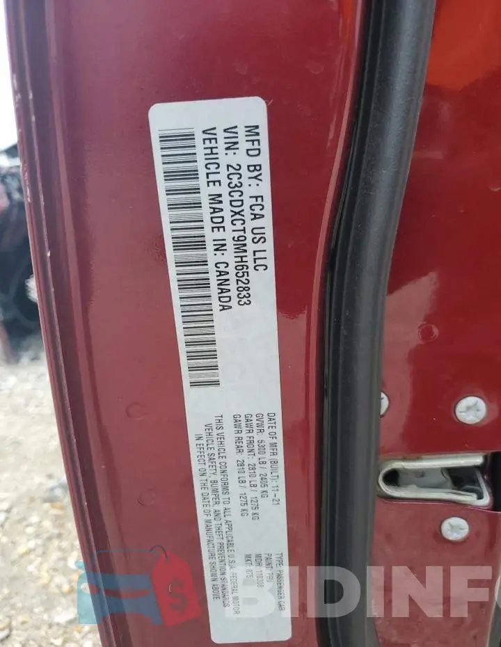 2C3CDXCT9MH652833 Photo# 13
