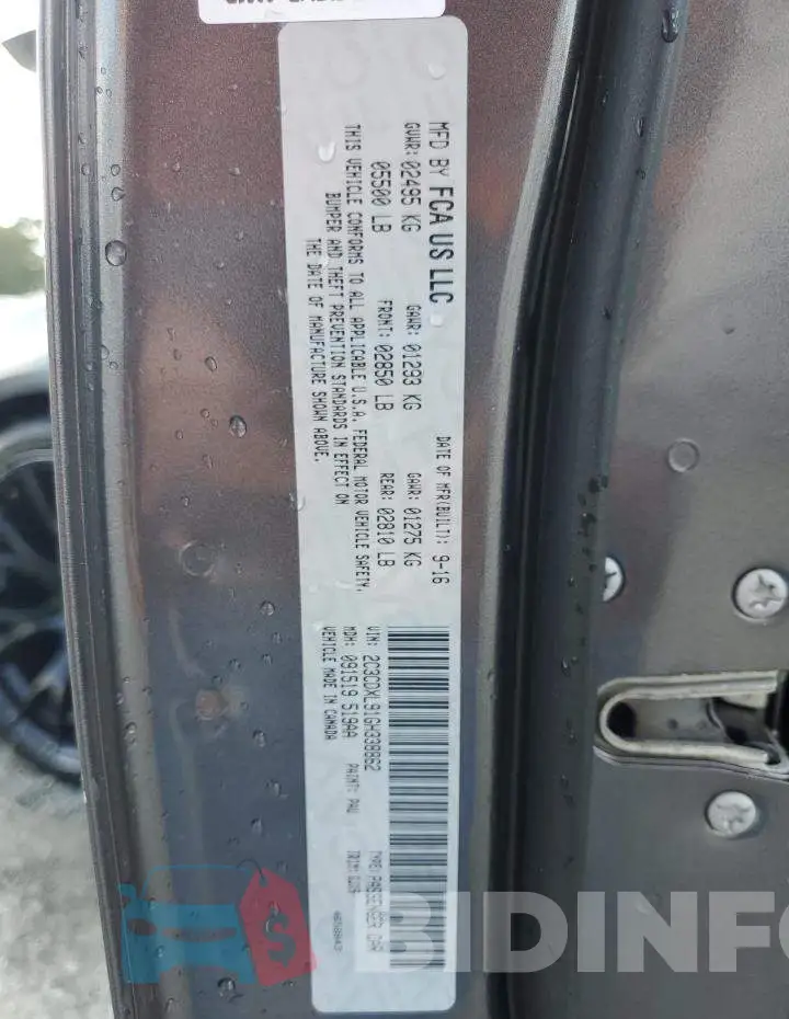 2C3CDXL91GH338862 Photo# 12