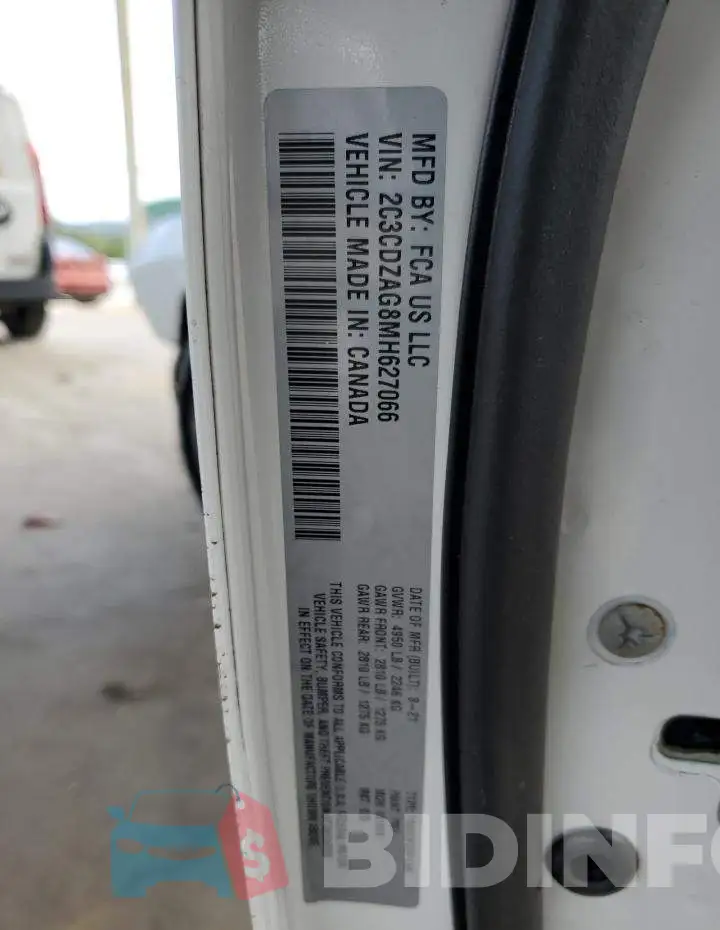 2C3CDZAG8MH627066 Photo# 12