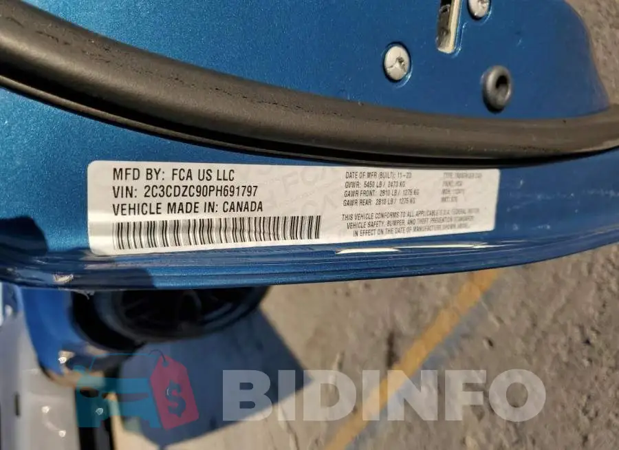 2C3CDZC90PH691797 Photo# 13