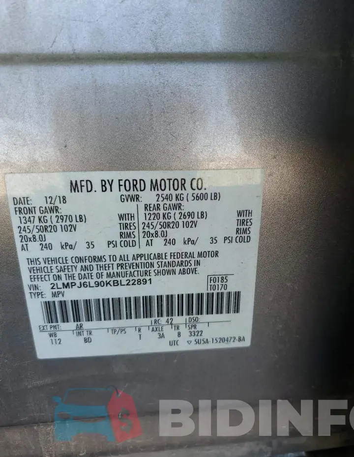 2LMPJ6L90KBL22891 Photo# 12
