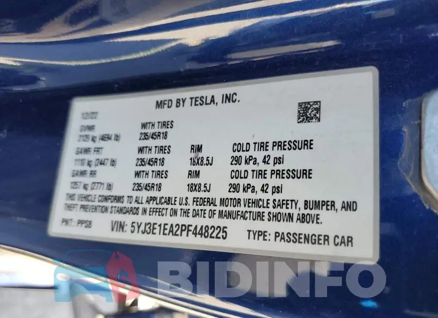 5YJ3E1EA2PF448225 Photo# 13