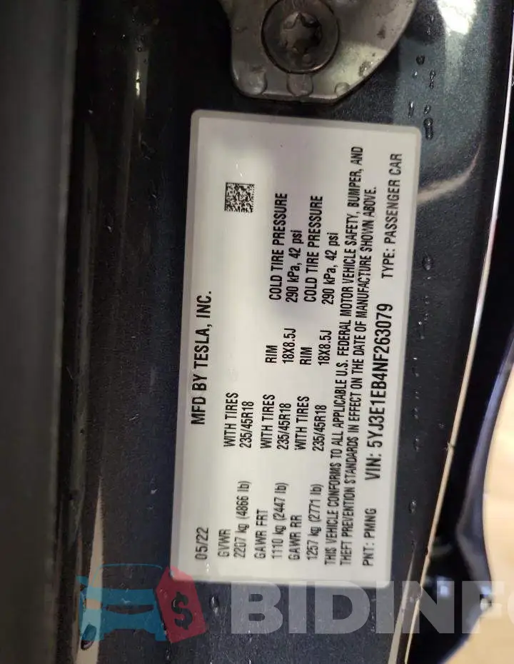 5YJ3E1EB4NF263079 Photo# 12