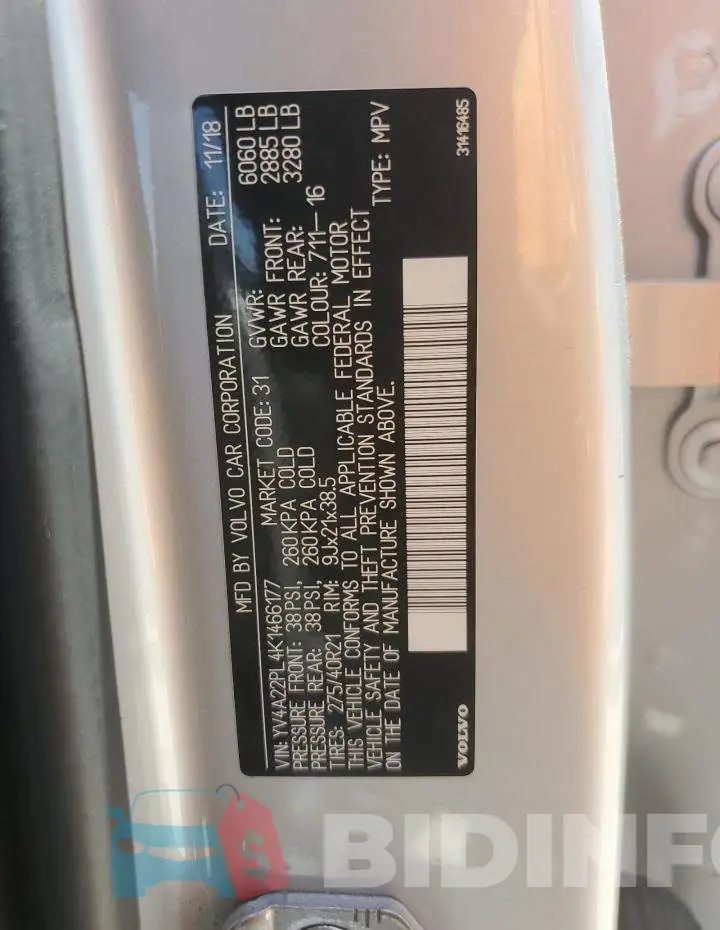 YV4A22PL4K1466177 Photo# 13