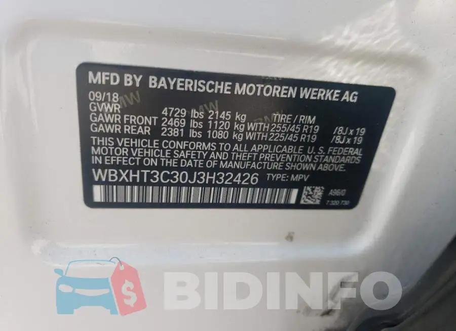 WBXHT3C30J3H32426 Photo# 13