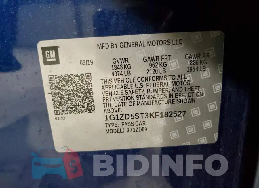 1G1ZD5ST3KF182527 Photo# 13