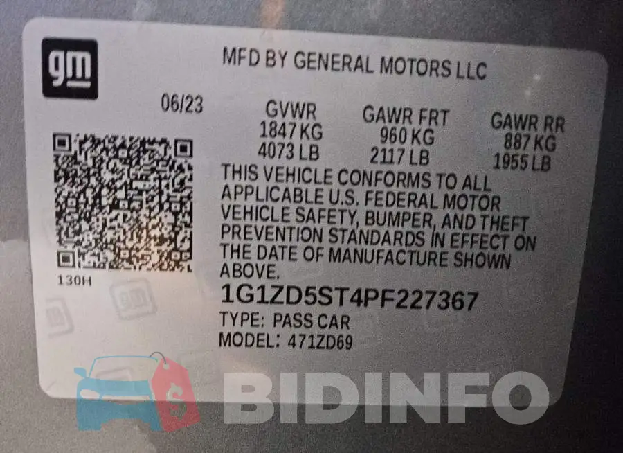1G1ZD5ST4PF227367 Photo# 13