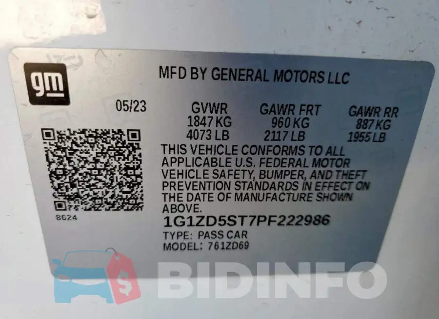 1G1ZD5ST7PF222986 Photo# 12