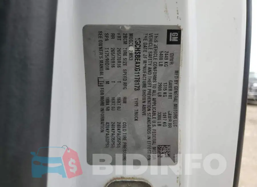 1GCHSBEAXG1178173 Photo# 12