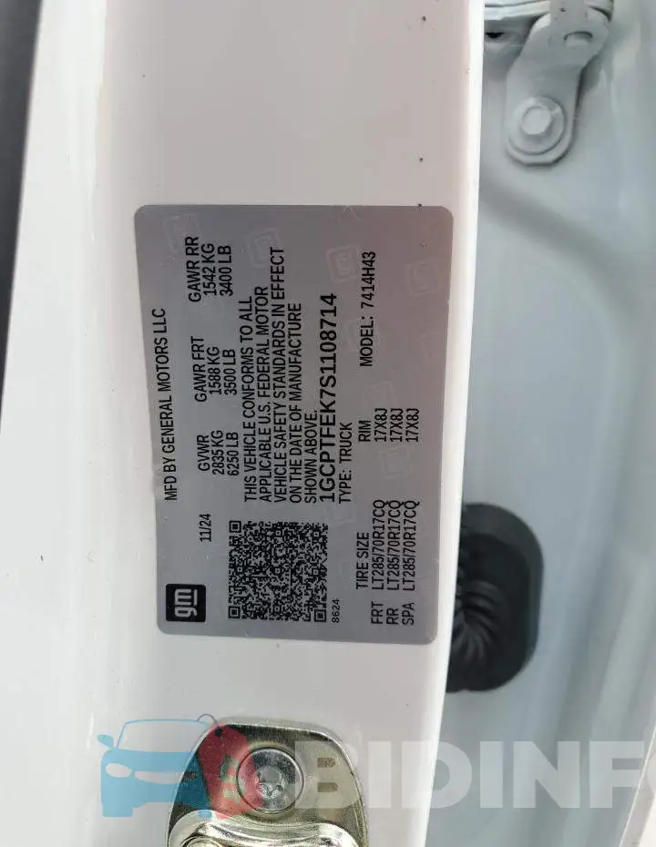 1GCPTFEK7S1108714 Photo# 12