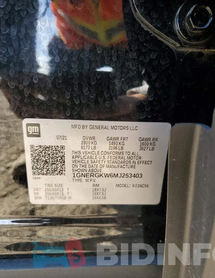 1GNERGKW6MJ253403 Photo# 13