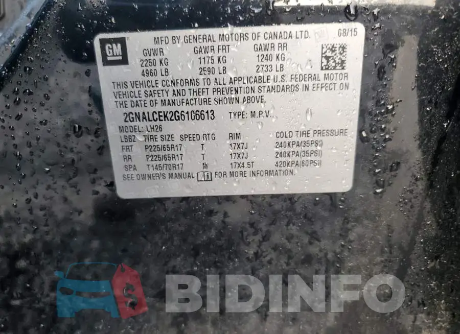 2GNALCEK2G6106613 Photo# 13
