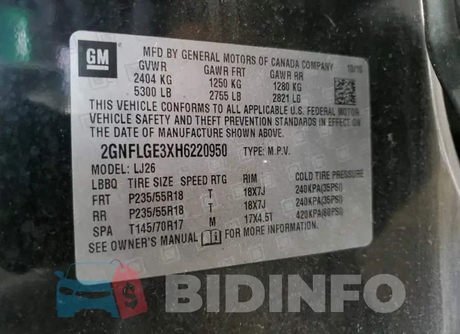 2GNFLGE3XH6220950 Photo# 13
