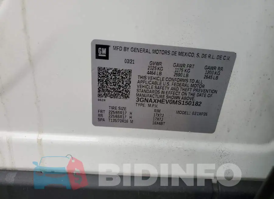 3GNAXHEV0MS150182 Photo# 12