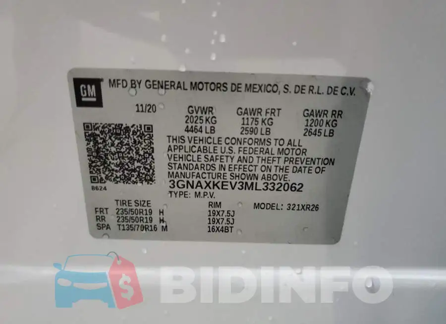3GNAXKEV3ML332062 Photo# 13