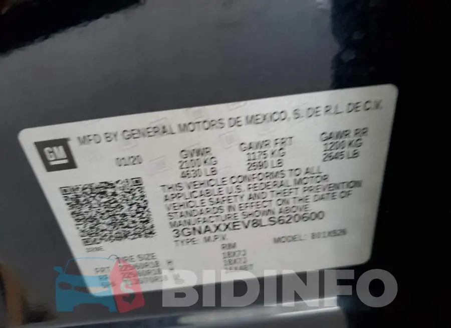 3GNAXXEV8LS620600 Photo# 13