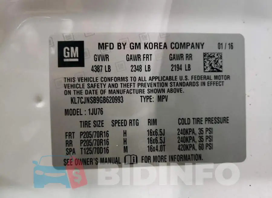 KL7CJNSB9GB620993 Photo# 13