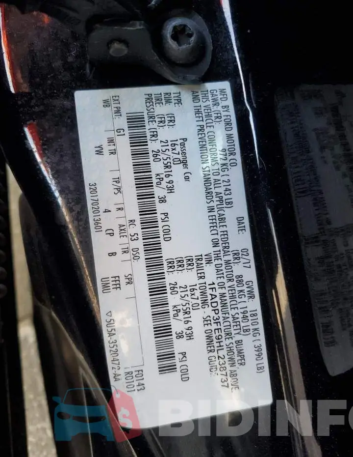 1FADP3FE9HL238737 Photo# 12
