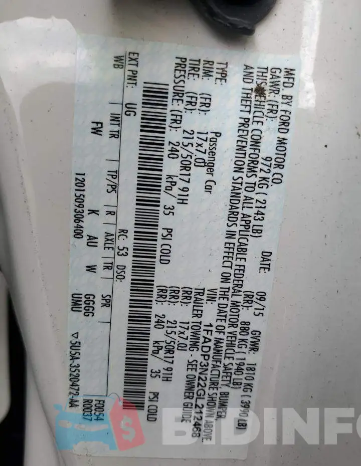 1FADP3N22GL212468 Photo# 12