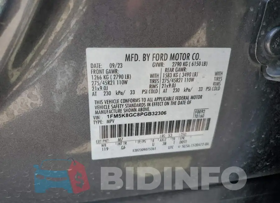 1FM5K8GC8PGB32306 Photo# 12
