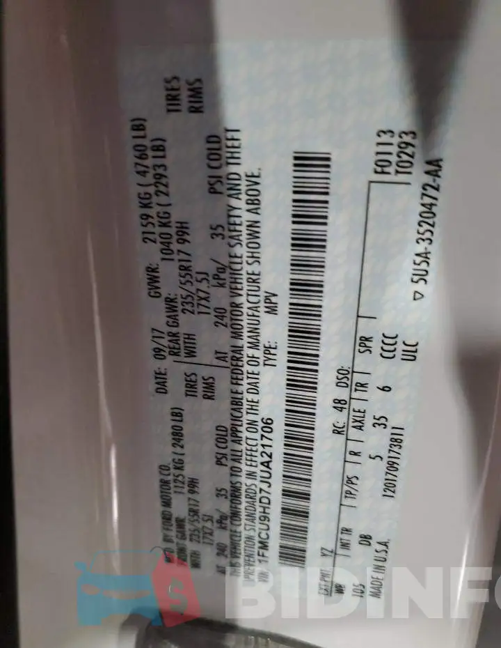 1FMCU9HD7JUA21706 Photo# 12