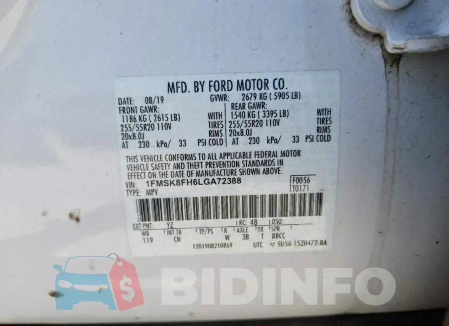 1FMSK8FH6LGA72388 Photo# 13