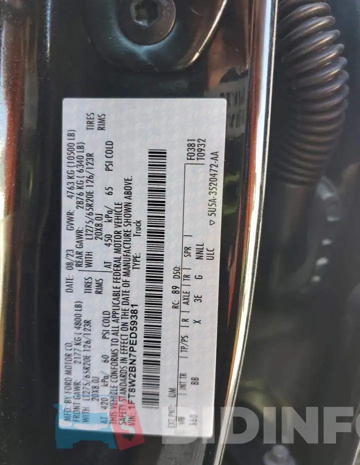 1FT8W2BN7PED59381 Photo# 12
