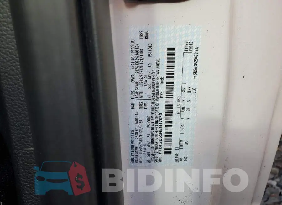 1FTBF2B65NEG17070 Photo# 12