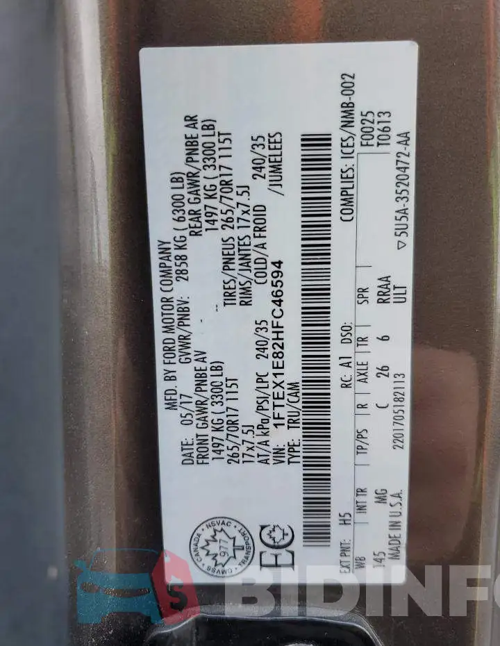 1FTEX1E82HFC46594 Photo# 13