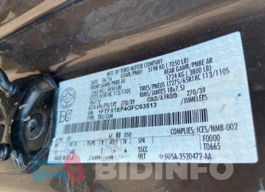 1FTFX1EF4GFC63513 Photo# 10
