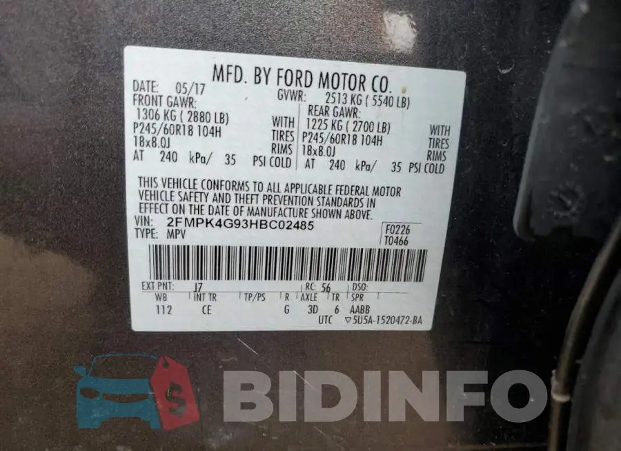 2FMPK4G93HBC02485 Photo# 13