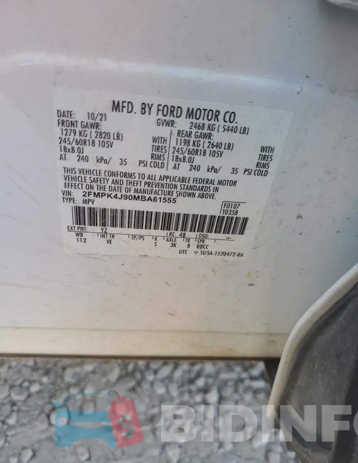 2FMPK4J90MBA61555 Photo# 13