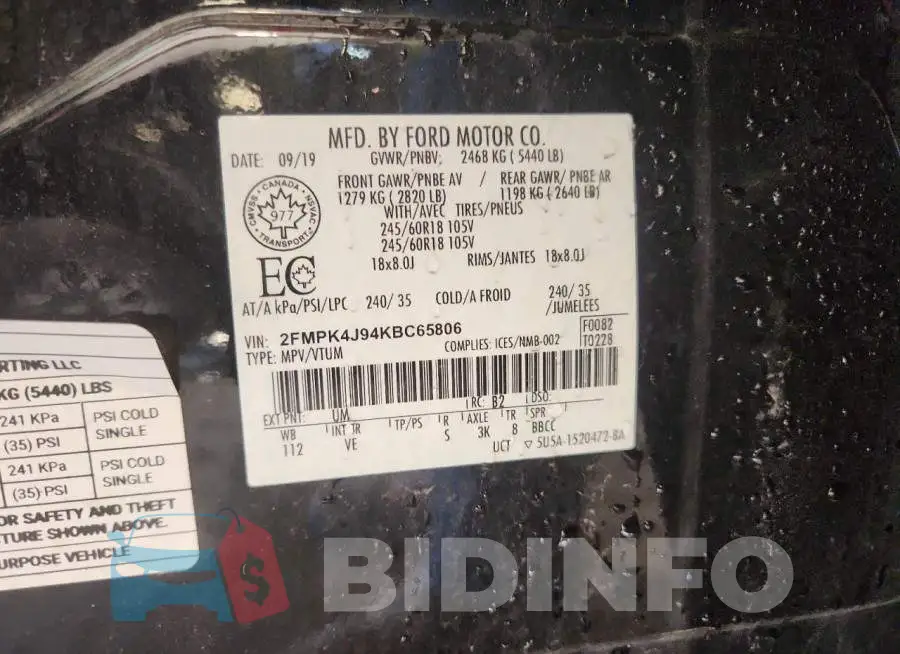 2FMPK4J94KBC65806 Photo# 13