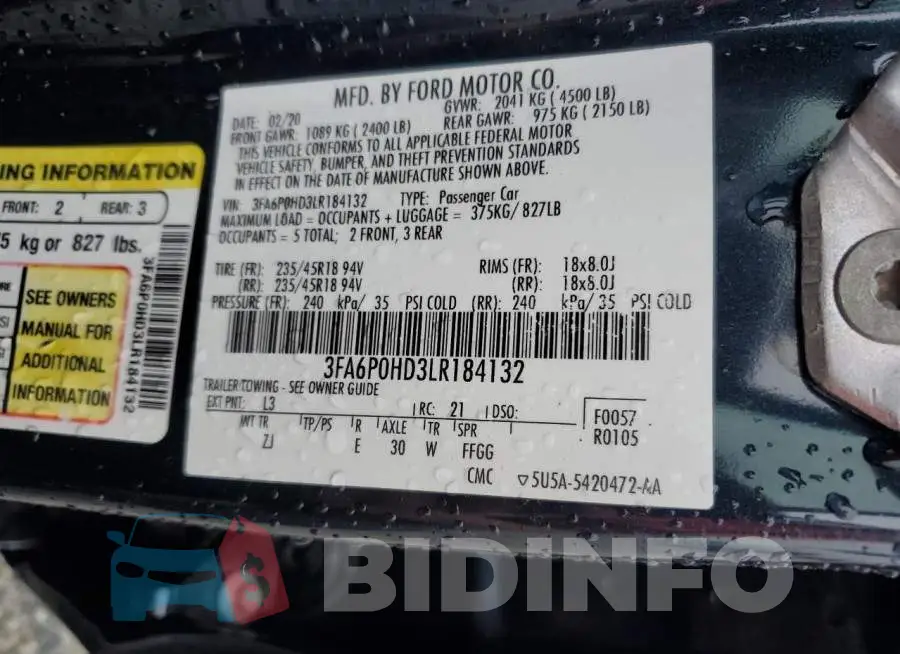 3FA6P0HD3LR184132 Photo# 13