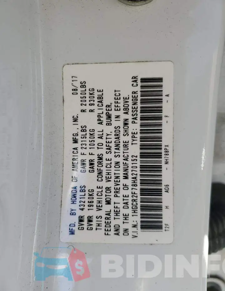 1HGCR2F78HA270152 Photo# 12
