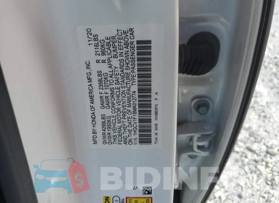 1HGCV1F18MA012774 Photo# 12