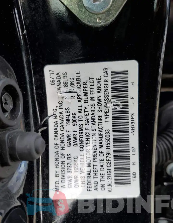 2HGFC2F79HH550033 Photo# 12