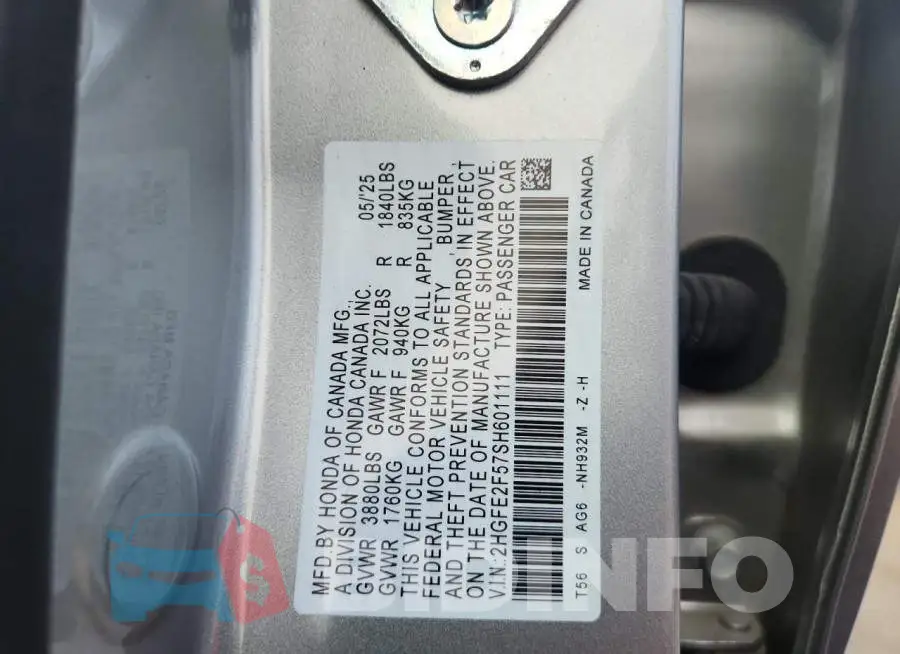 2HGFE2F57SH601111 Photo# 12