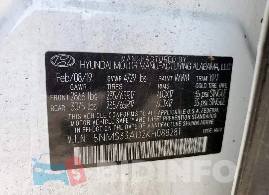 5NMS33AD2KH088281 Photo# 13