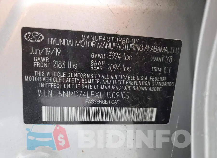 5NPD74LFXLH509105 Photo# 12