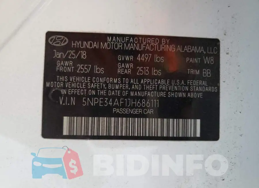5NPE34AF1JH686111 Photo# 13