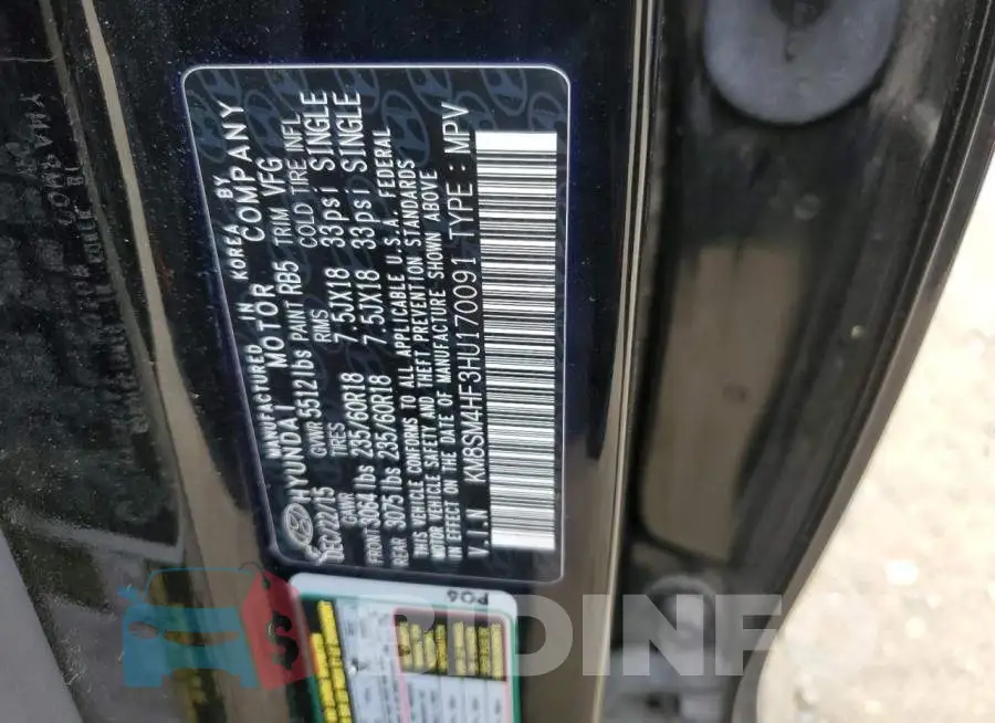 KM8SM4HF3HU170091 Photo# 13