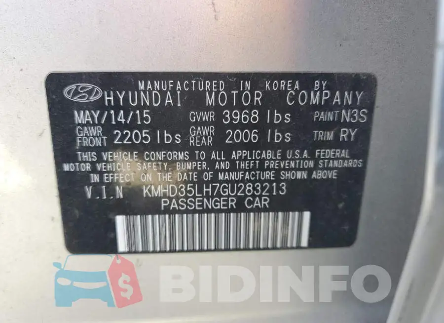 KMHD35LH7GU283213 Photo# 13