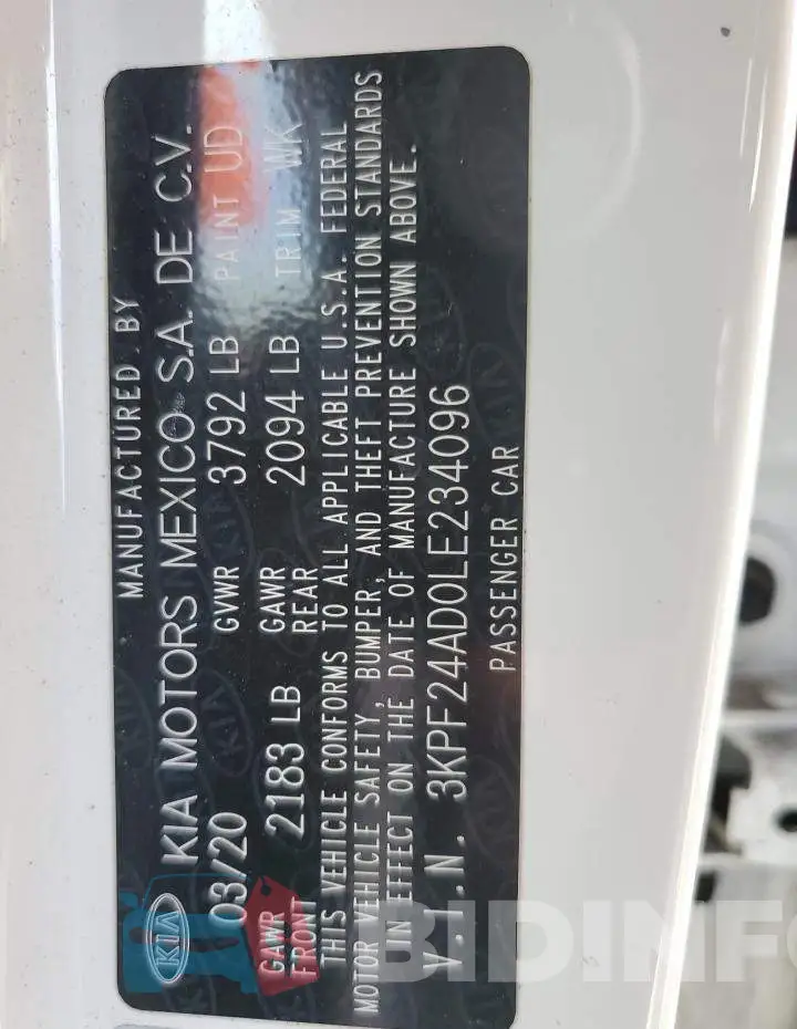 3KPF24AD0LE234096 Photo# 12